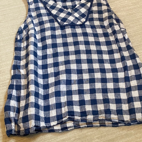 Talbots Navy and White Gingham Tank Top - Picture 5 of 6